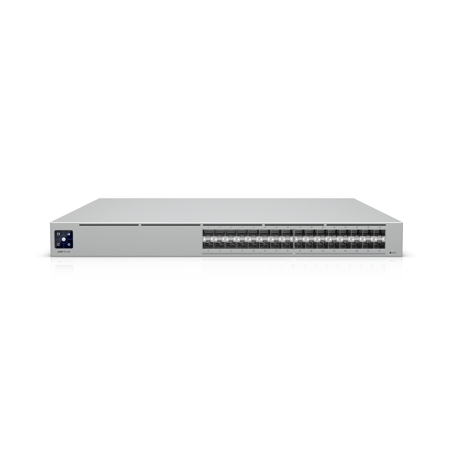 Ubiquiti Pro XG Aggregation 32-Port 25G SFP28 Layer 3 Etherlighting Switch - 1.6Tbps, 1U Rackmount with Touchscreen & DC Power Backup