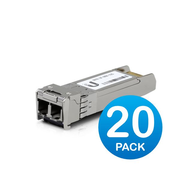 Ubiquiti UFiber 10Gbps Multi-Mode SFP+ Optical Module 20-Pack with Duplex LC Connector, Supports 300m