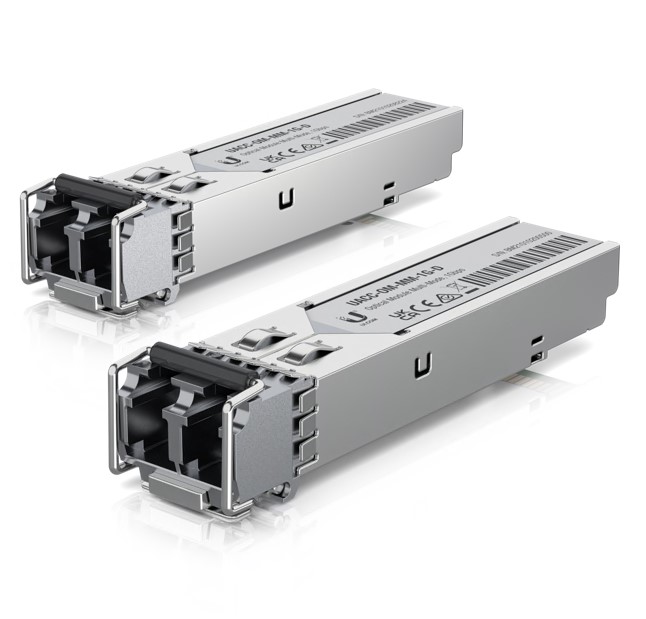 Ubiquiti UFiber 2-Pack Multi-Mode SFP Fiber Modules 1.25 Gbps, LC Duplex, 550m Range