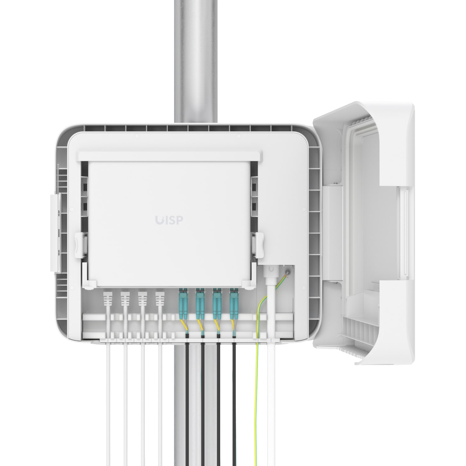 Ubiquiti UISP Box Plus Weatherproof Enclosure for UISP Switch Plus with IPX6 Rating, Pole & Wall Mount, Fiber Strain Relief Kit Included