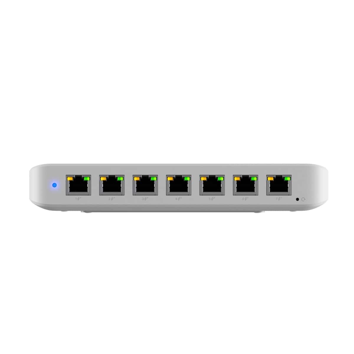 Ubiquiti Ultra 210W Compact Layer 2 8-Port GbE PoE Switch with 7 PoE+ Outputs & 1 GbE Port, 202W Total PoE, Versatile Mounting, Includes PSU
