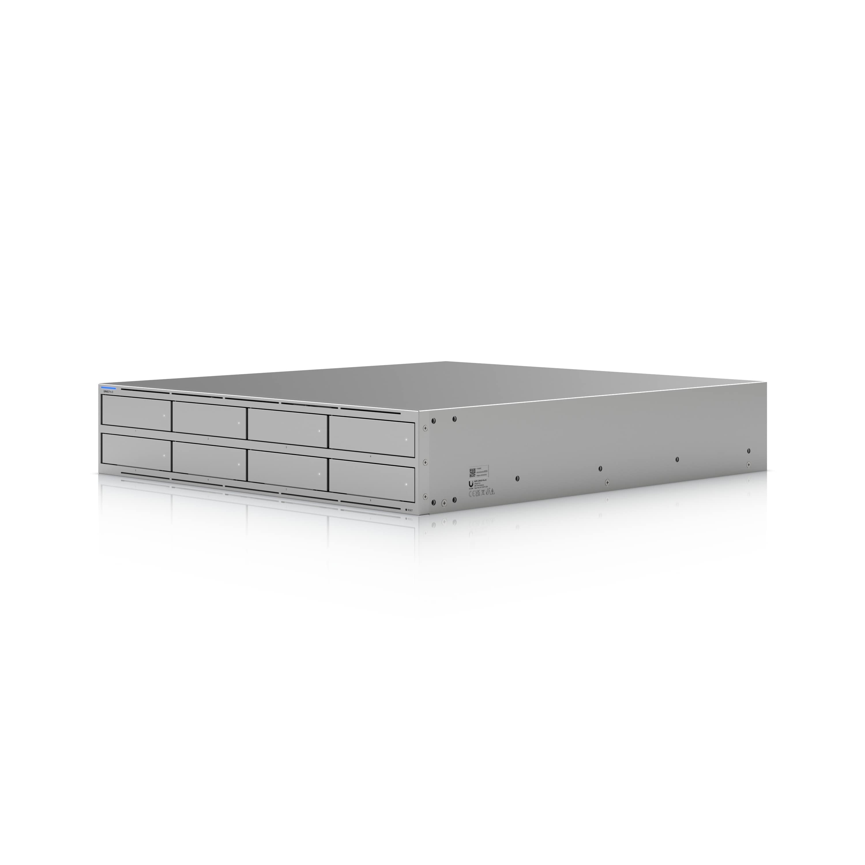Ubiquiti UNAS Pro 8 - 2U Rack-Mount NAS with 8 HDD Bays, 2 M.2 NVMe SSD Slots, Quad-Core ARM Cortex-A57, 10Gbps Networking