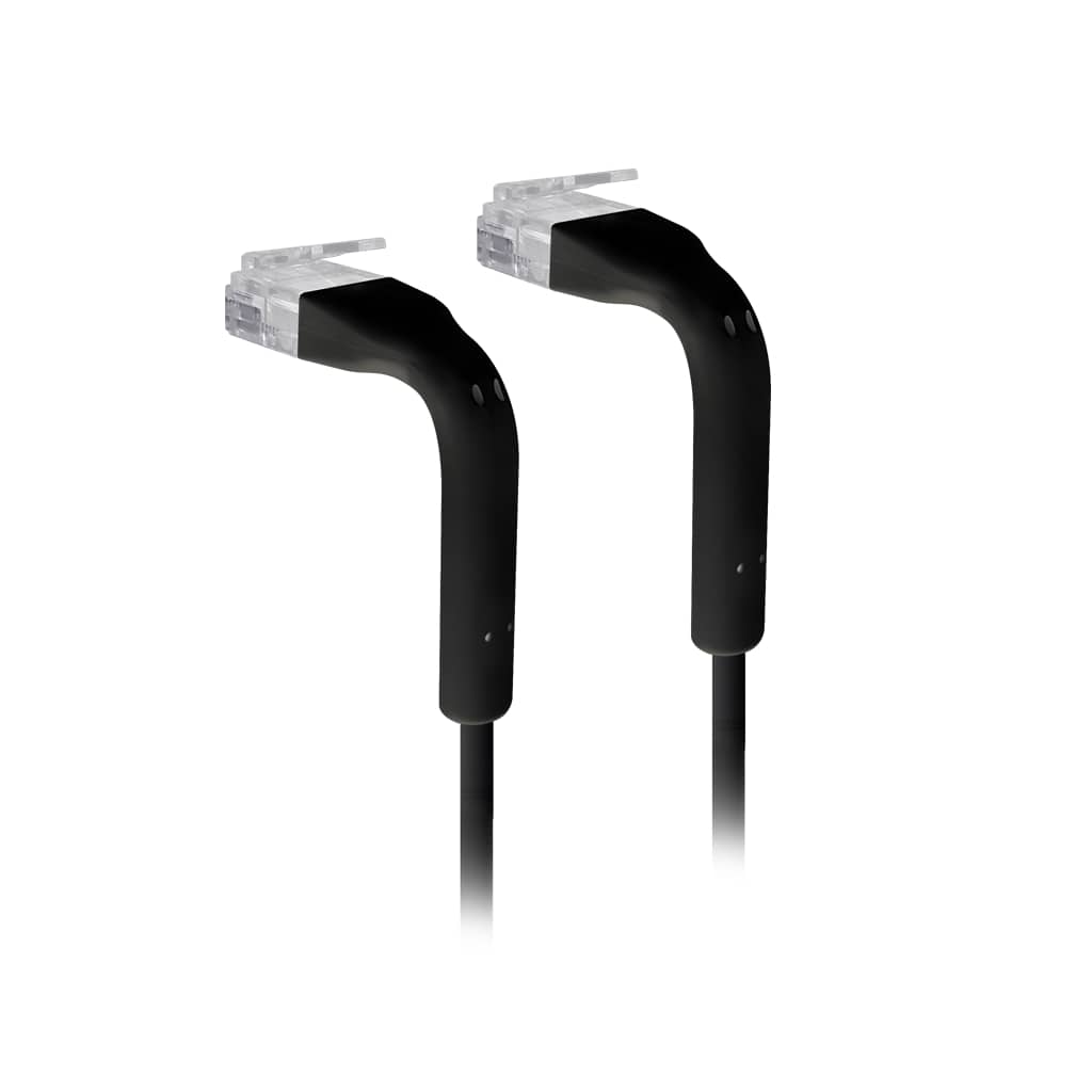 Ubiquiti UniFi 0.3m Ultra-Thin Black Patch Cable with Bendable RJ45 Boots - Gigabit Ethernet Cat6, 3mm Diameter