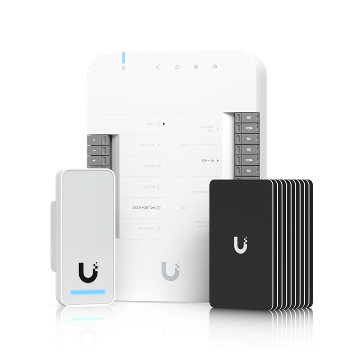 Ubiquiti UniFi Access Gen 2 Starter Kit with PoE - Includes Access Door Hub, Access Reader G2 & 10 Access Cards - Requires UniFi Dream Machine Pro