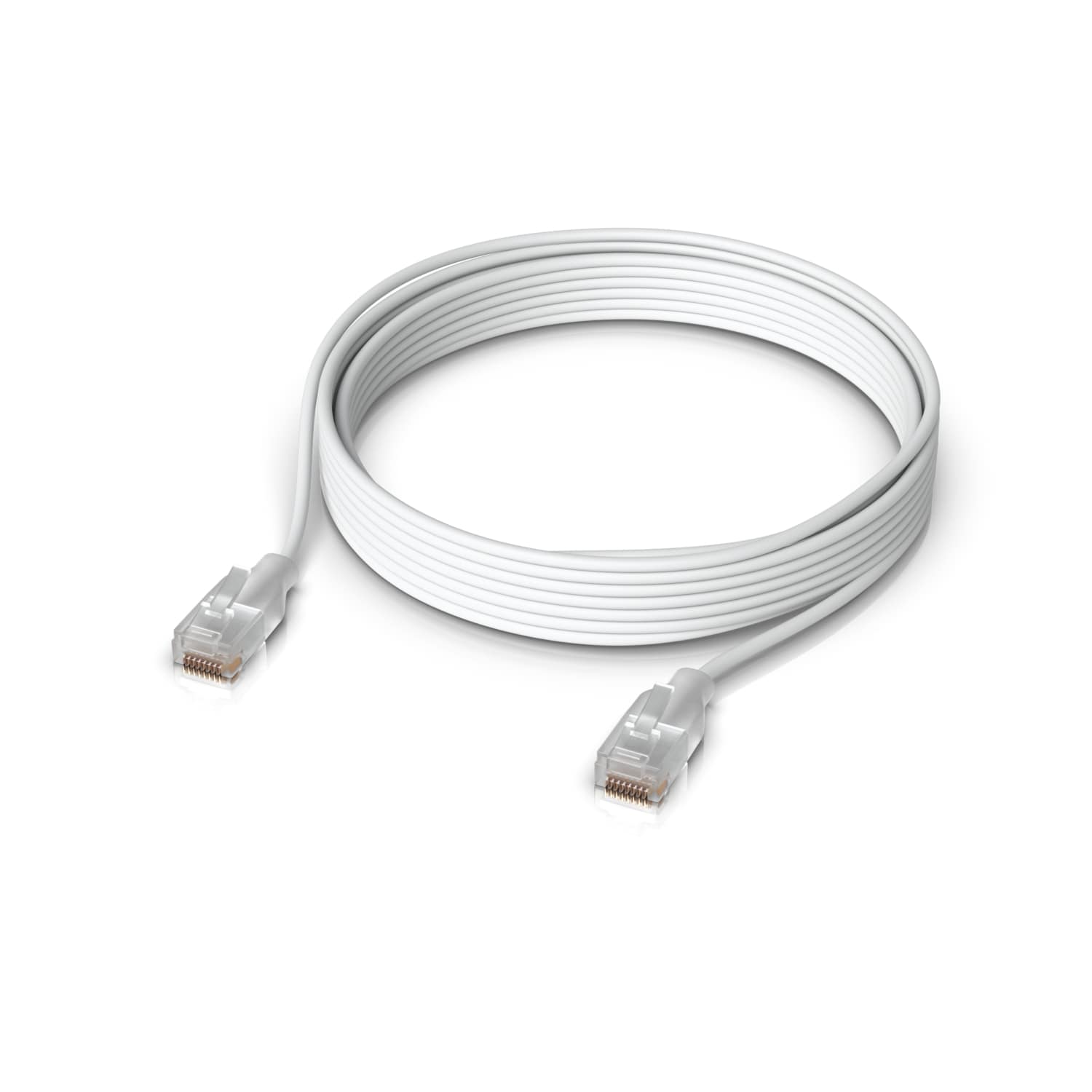 Ubiquiti UniFi Etherlighting 8M Patch Cable - Nano-thin 2.5mm, White, 10 GbE & PoE+++ Support with Translucent RJ45