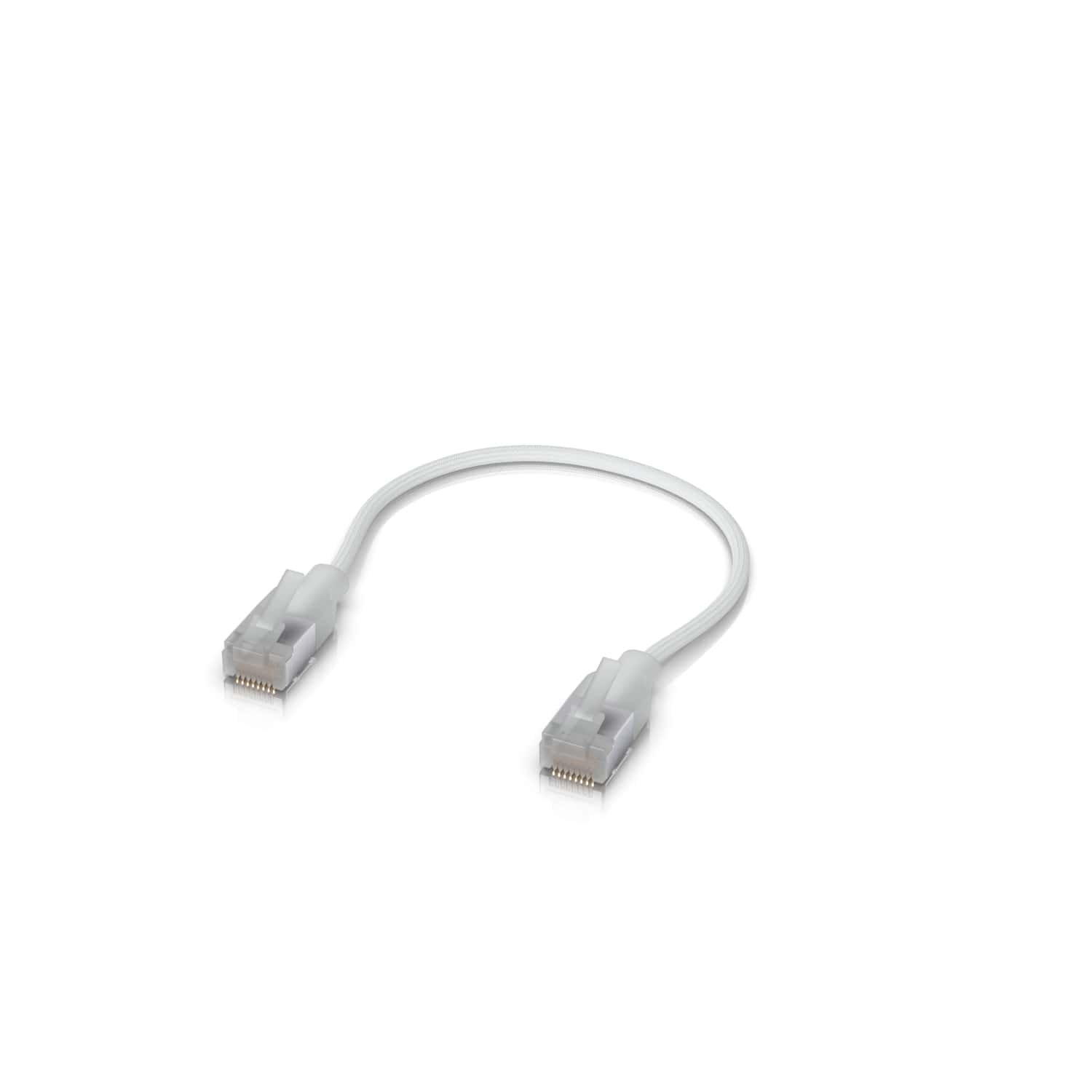 Ubiquiti UniFi Premium Cat6A Patch Cable 0.15M White Ultra-Thin Braided RJ45 Connector Optimized for 10GbE Networking & PoE+++