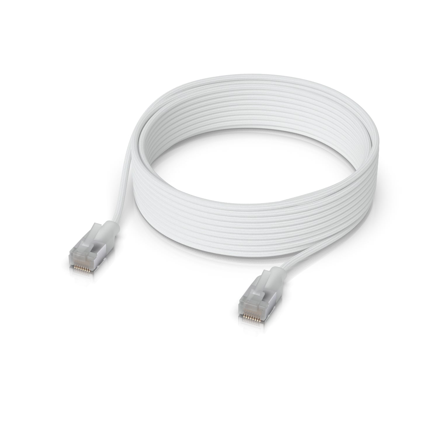 Ubiquiti UniFi Premium Cat6A Patch Cable 12m White - Ultra-thin Braided RJ45, 10GbE & Etherlighting™ Support