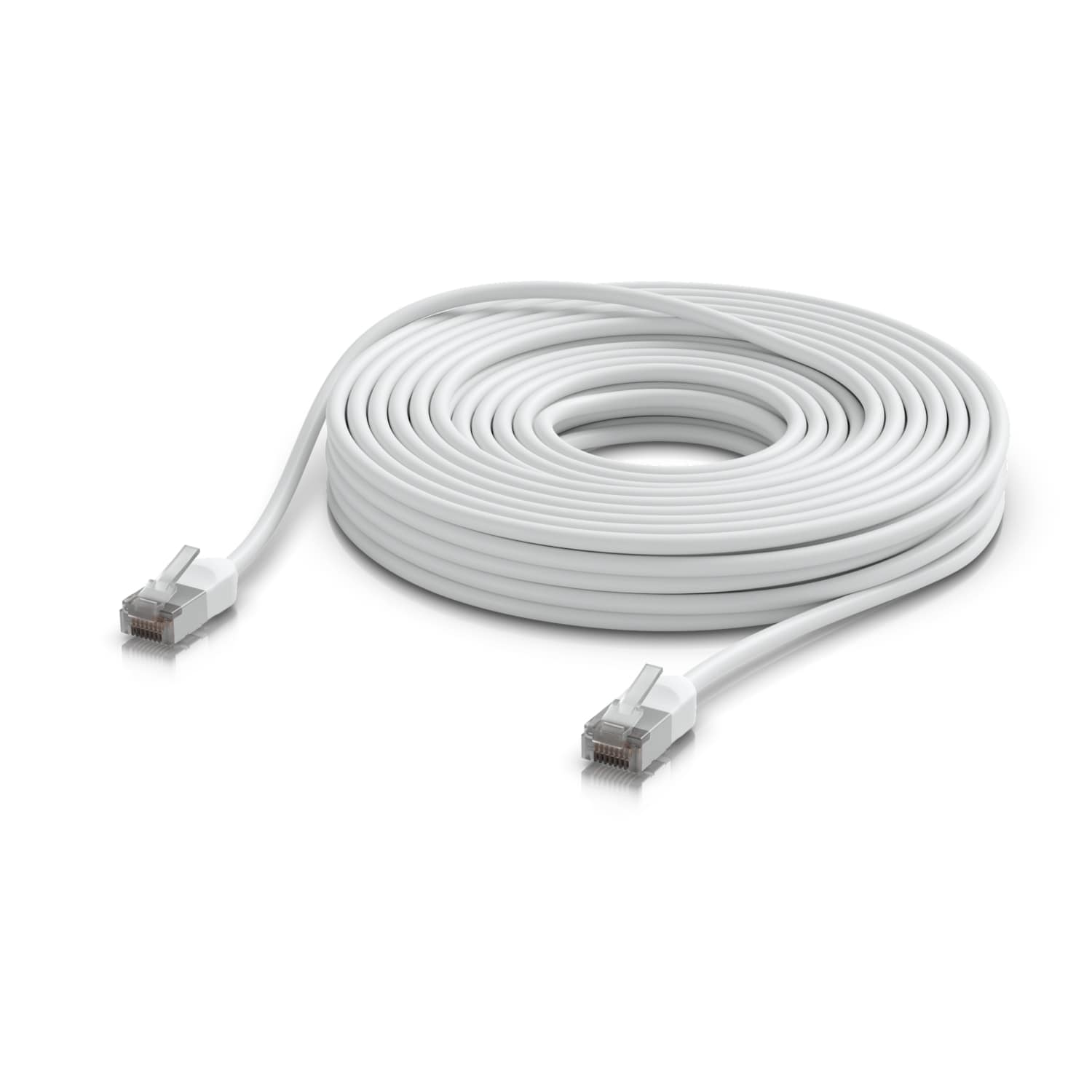 Ubiquiti UniFi Premium Outdoor Shielded Cat6A Patch Cable 15M White, Ultra-Thin, Rugged, 10 GbE Network Ready, 2-Year Warranty