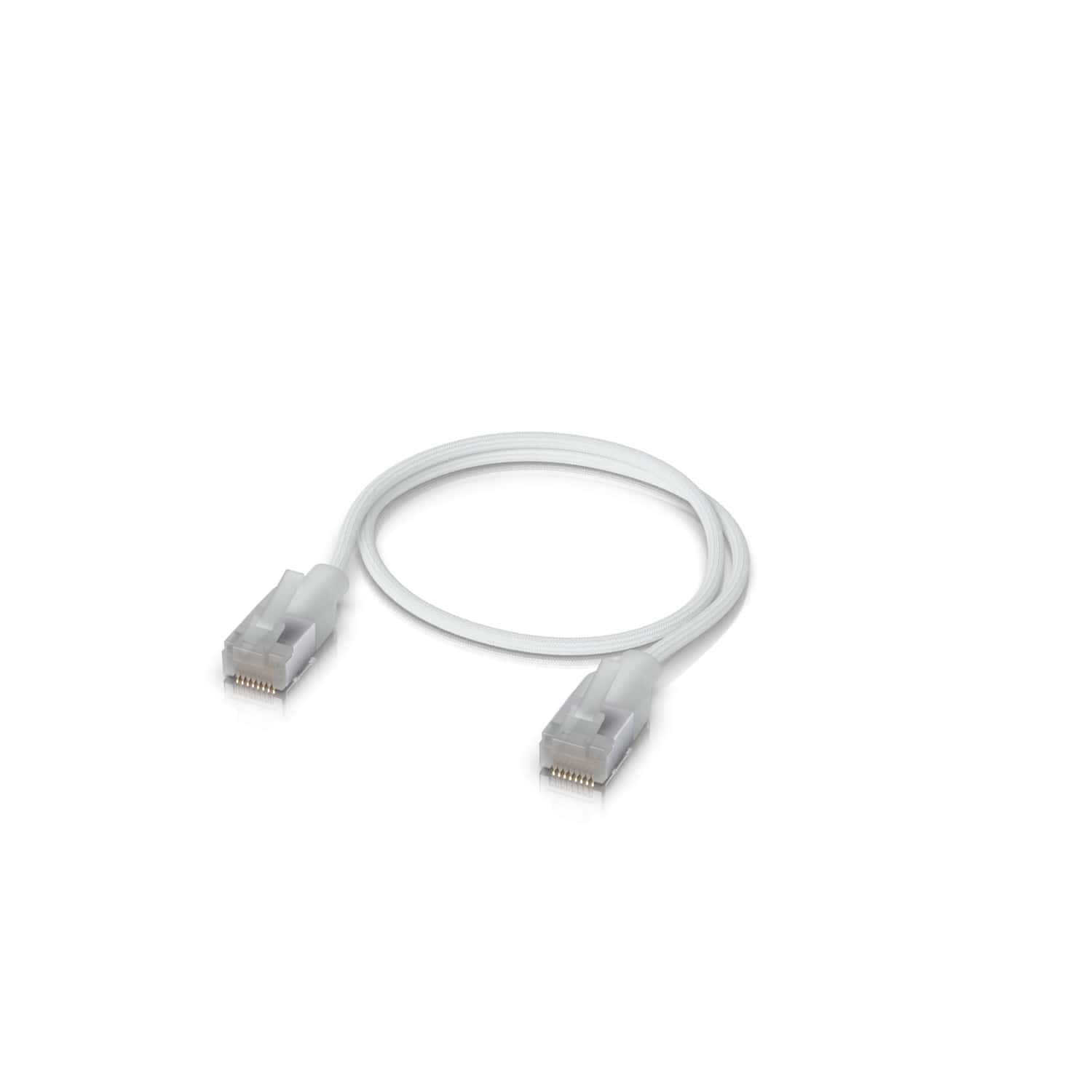 Ubiquiti UniFi Premium Patch Cable 0.3M White Ultra-Thin Braided Cat6A Cable Optimized for 10GbE Networking with Etherlighting™ RJ45
