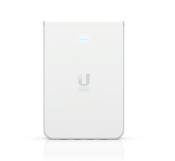 Ubiquiti UniFi U6 In-Wall Wi-Fi 6 Access Point with 4-Port Gigabit PoE Switch - 115m² Coverage, 300+ Clients, MU-MIMO