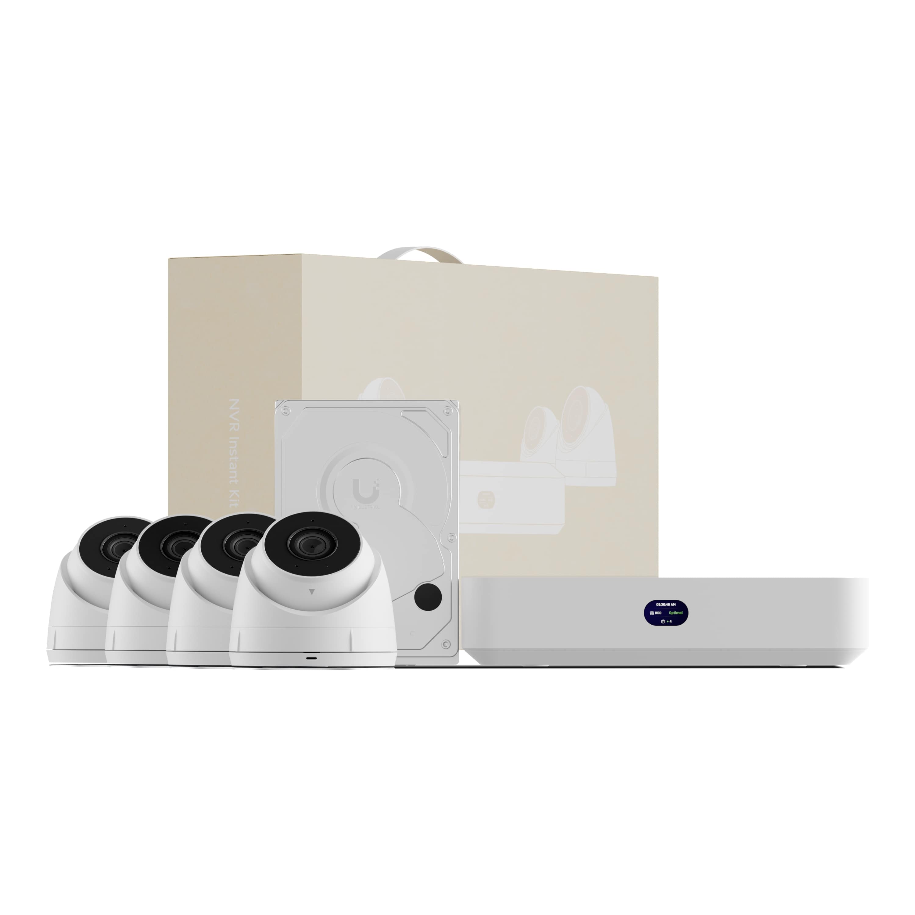 Ubiquiti UNVR Instant Kit - Compact UniFi Protect NVR with 4 G5 Turret Ultra 2K Cameras & 1TB Surveillance HDD, Fast Setup