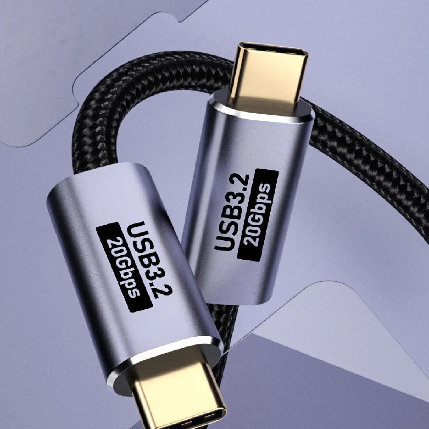 USP BoostUp Braided USB-C to USB-C 3.2 Gen2 Cable 2M - 20Gbps Data, 100W PD Fast Charging, 8K@60Hz Video, 5A, Durable Nylon Braided, Aluminum Plugs