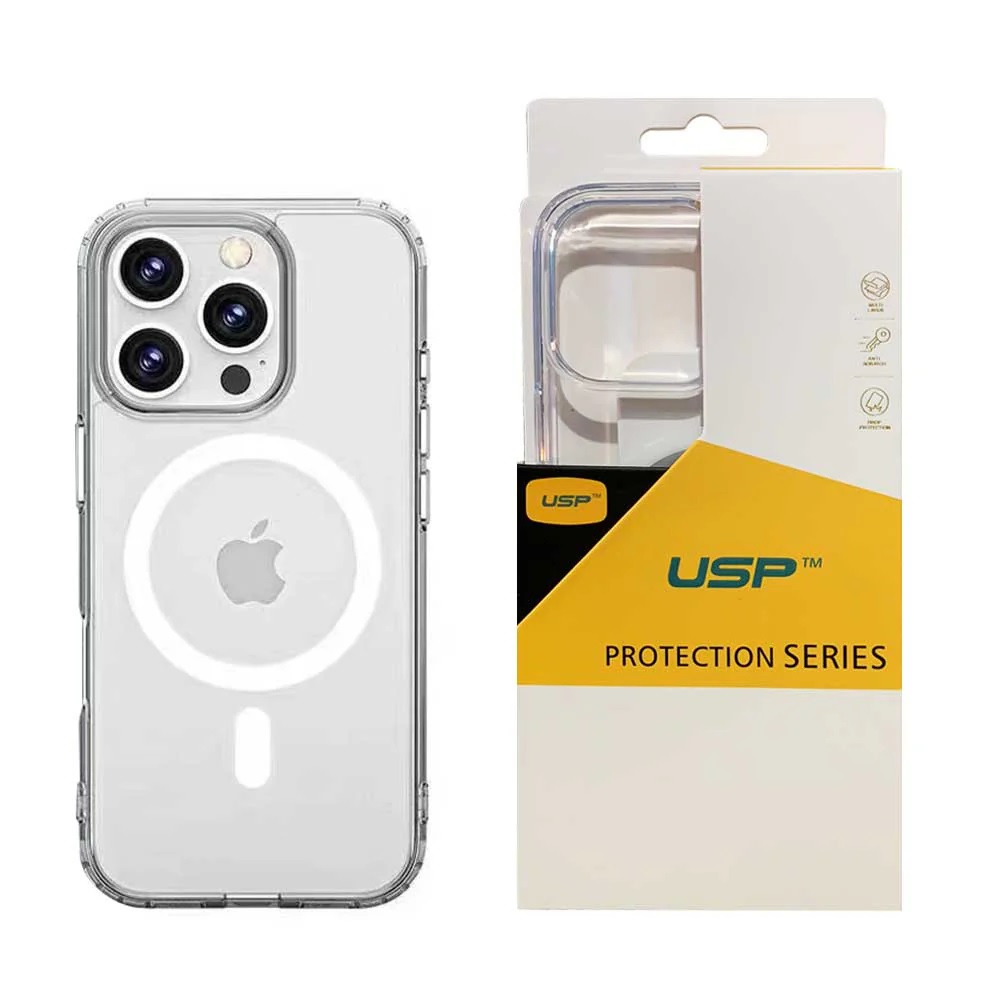 USP Clear Rock Shockproof Case for Apple iPhone 17 Pro 6.3' - Ultra-Thin, Transparent, Lightweight with MagSafe Compatibility