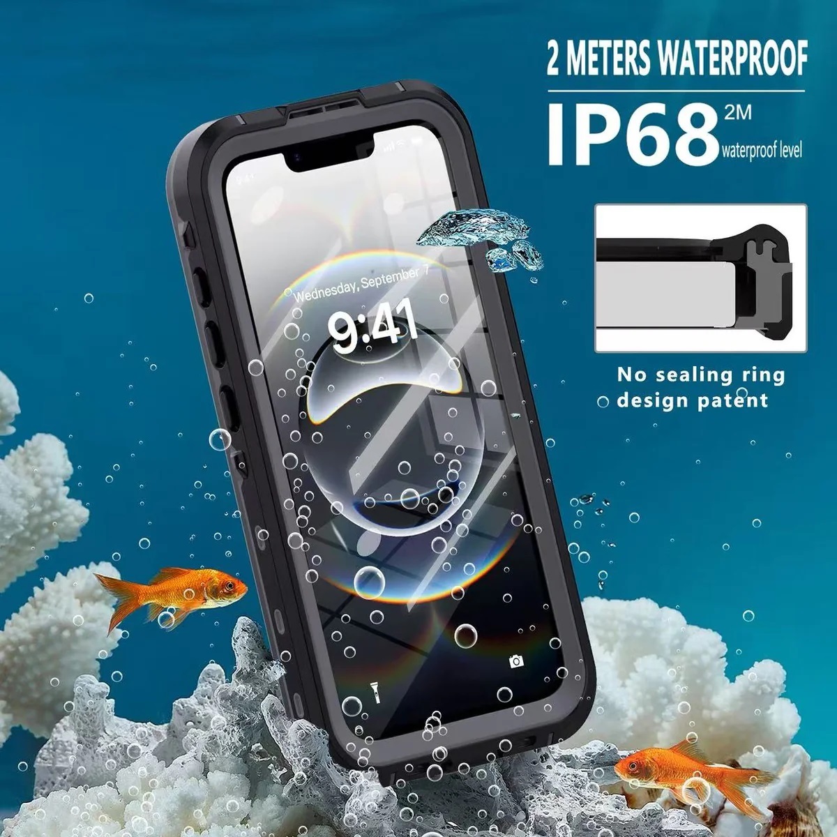 USP Military-Grade Waterproof iPhone SE (3rd & 2nd Gen), iPhone 8 & 7 Case - Shockproof, Scratch Resistant, Lightweight Black Cover