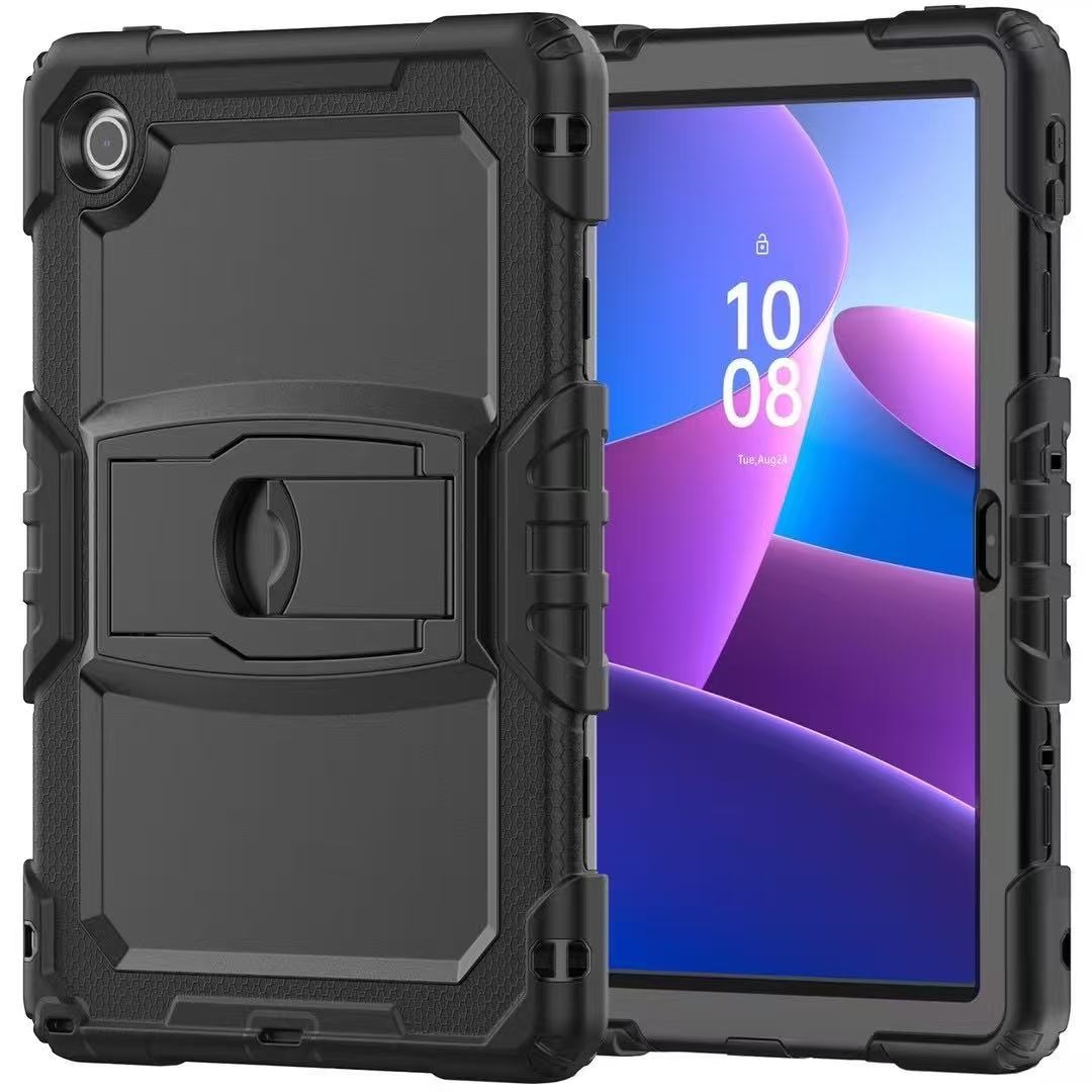USP Rugged Lenovo Tab 10.1" Case Black – DropProof, ShockProof with Built-in Kickstand & Shoulder Strap