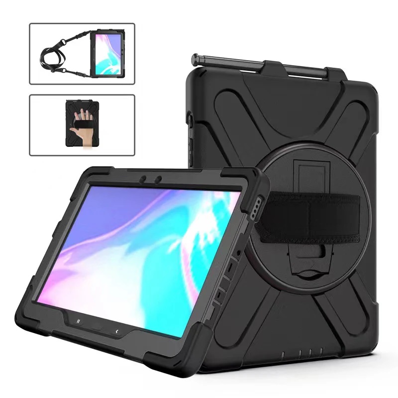 USP Rugged Samsung Galaxy Tab Active5 Pro/Active4 Pro/Active Pro 10.1" Case Black - Military Grade Protection, Built-in Kickstand, Adjustable Hand & Shoulder Straps
