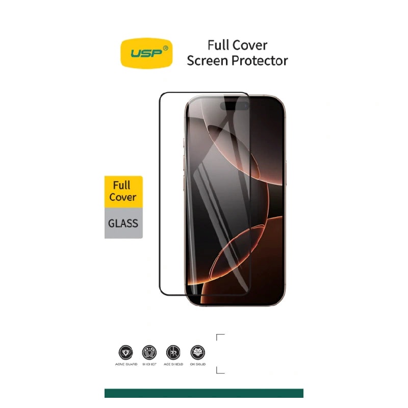 USP Tempered Glass Screen Protector for Apple iPhone 17 Pro, iPhone 17, iPhone 16 Pro (6.3") - Full Coverage, Crystal Clear, Smooth Touch, Easy Installation