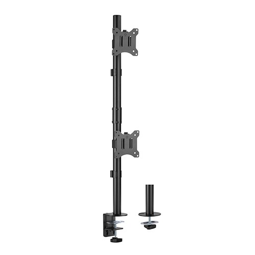 Brateck LDT57-C02V Vertical Pole Mount Dual Monitor Stand for 17-32 inch Screens, 9kg Capacity, VESA 75x75/100x100 Compatible