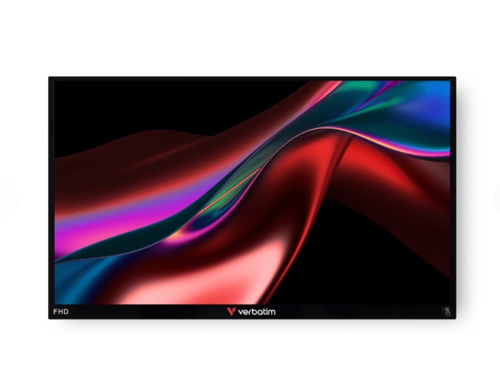 Verbatim 15.6" Full HD IPS Portable Touchscreen Monitor - 10 Point Multi-Touch, USB-C & HDMI, Built-in Speakers, Tilt Kickstand, VESA Compatible