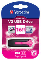 Verbatim 16GB V3 USB3.0 Blue Store'n'Go V3; Rectractable USB Storage Drive Memory Stick (LS)
