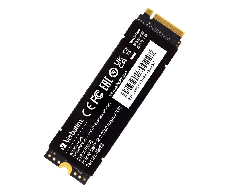 Verbatim 2TB Vi7000 PCIe Gen4 NVMe M.2 2280 Internal SSD 7000MB/s Read 6500MB/s Write, 2-year Limited Warranty (LS)