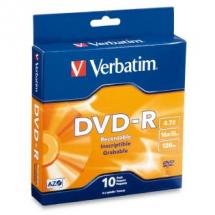 Verbatim DVD-R 4.7GB 16x Speed 10-Pack Spindle - High Quality Recordable Discs for Home Movies & Data Backup
