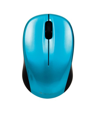 Verbatim GO Nano Wireless Mouse Caribbean Blue 2.4GHz RF Optical 1600dpi Ultra-Compact Portable 3-Button with Nano USB Receiver