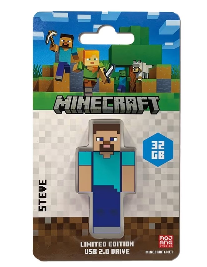 Verbatim Minecraft Steve Collector's Edition USB Flash Drive 32GB - Limited Edition 3D Character Design, USB 2.0