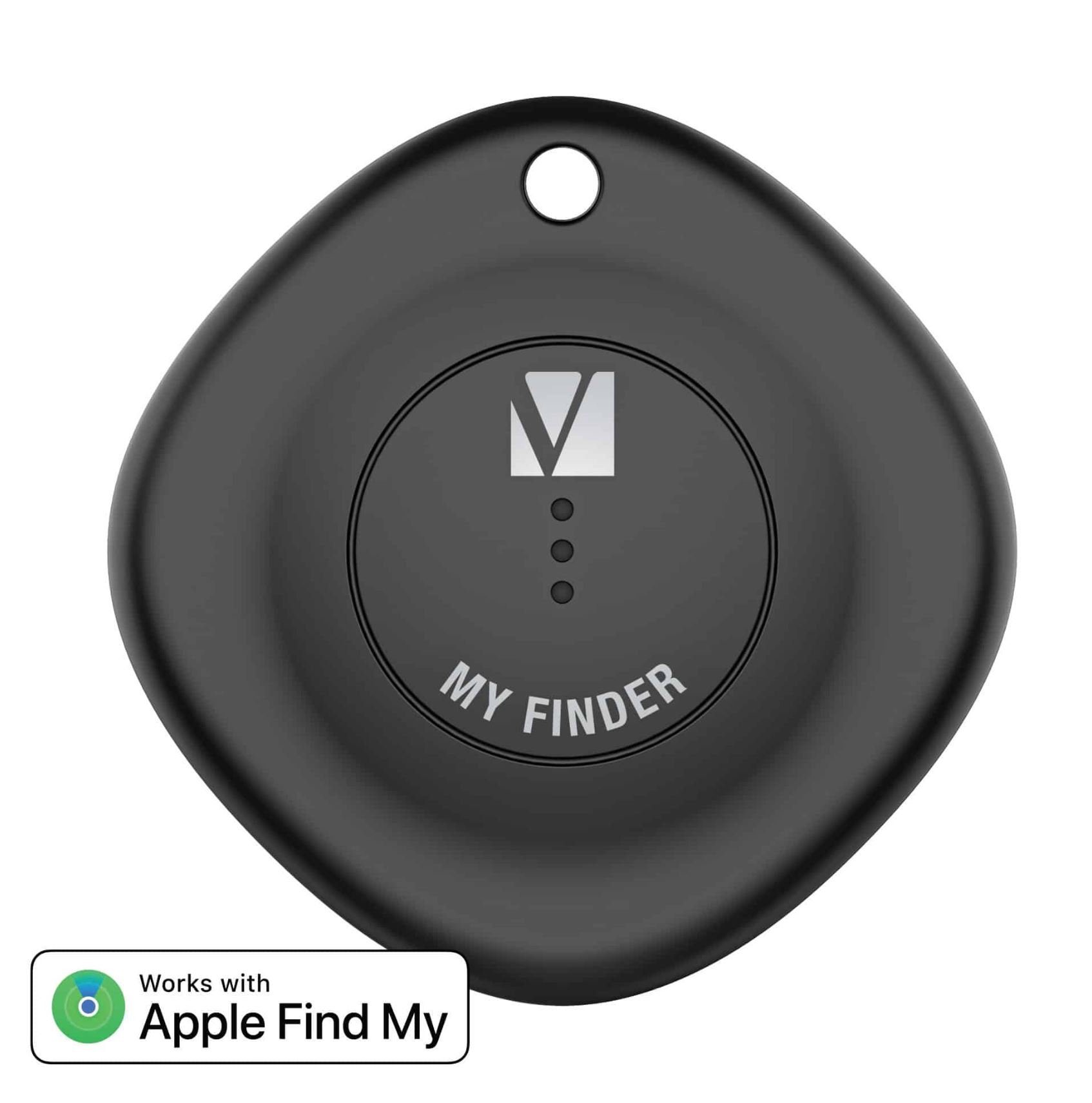 Verbatim My Finder Bluetooth Tracker Black - IP66 Water Resistant, Apple Find My Compatible, Long Battery Life, NFC, CR2032 Battery
