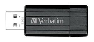 Verbatim Store'n'Go Pinstripe 32GB USB 2.0 Flash Drive Retractable Memory Stick Black with 2 Year Warranty