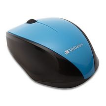 Verbatim Wireless MultiTrac Blue LED Optical Mouse - Ergonomic Wireless Mouse with Nano USB Receiver, Blue LED Tracking, AA Battery Powered