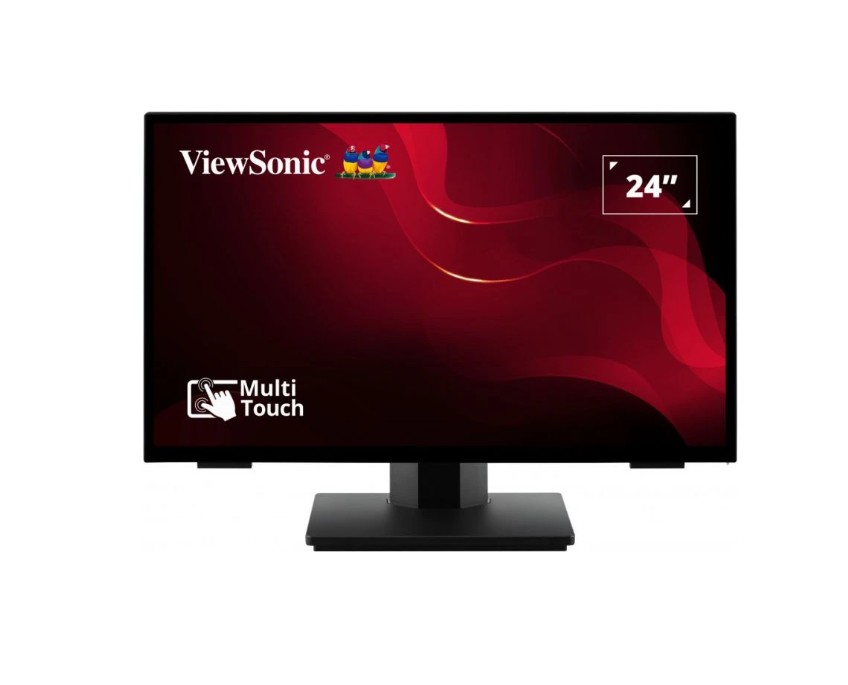 ViewSonic 24" TD2465 10-Point PCAP Touch Screen Monitor – Glove & Wet-Hand Compatible, Full HD 1080p, Ergonomic Stand, VESA Mountable, HDMI/DP/VGA