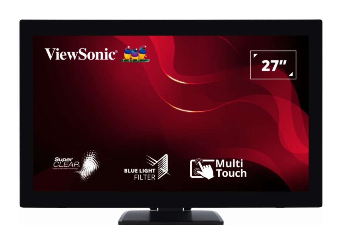 ViewSonic TD2760 27" Full HD 10-Point Touch Screen Monitor with SuperClear MVA Panel, RS232 Port, HDMI, DisplayPort, VGA & Advanced Ergonomic Stand