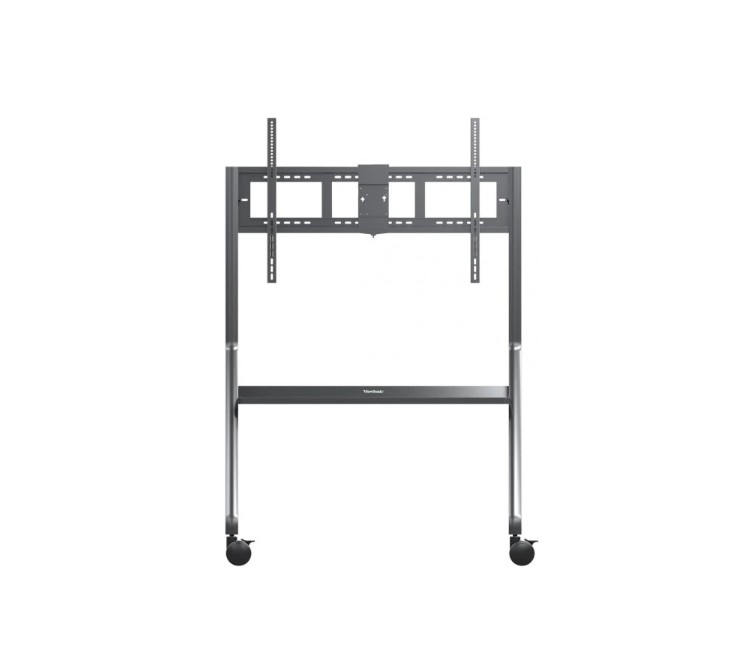 ViewSonic VB-STND-009 Slim Mobile Trolley Cart for 55" to 105" Displays with Height-Adjustable Stand, 360° Silent Lockable Wheels & Storage Tray