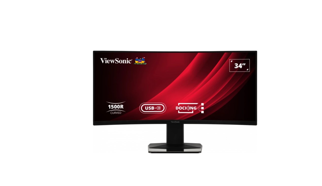ViewSonic VG3419C 34" Curved UWQHD 3440x1440 120Hz Monitor with USB-C Docking, 65W Charging, RJ45, FreeSync & SuperClear VA Panel