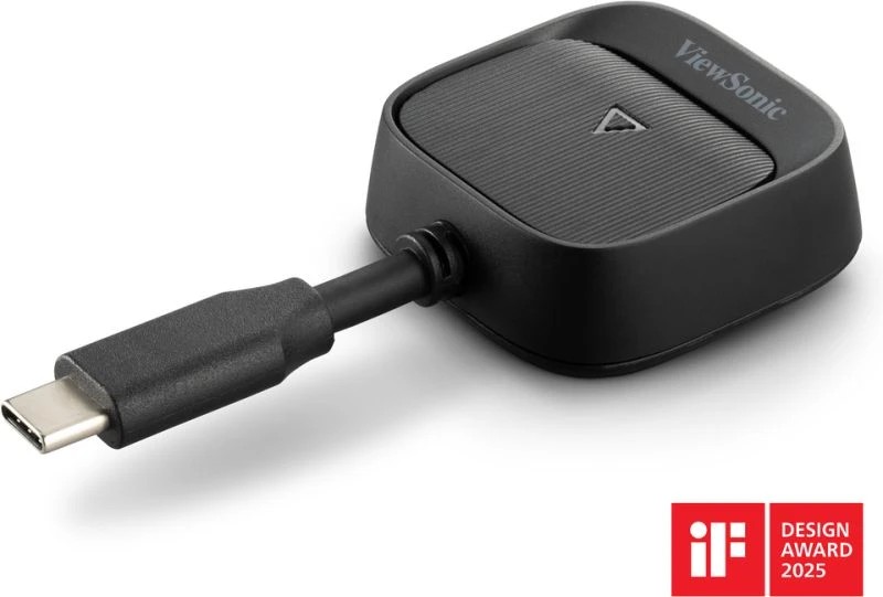 ViewSonic ViewShare WPD-900 Wireless Screen Casting Kit - 1080p Full HD, USB-C with Pass-Through Charging, 30m Range, Plug-and-Play