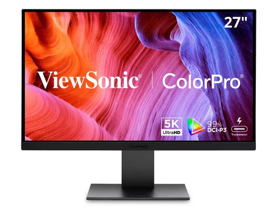 ViewSonic VP2788-5K 27-Inch 5K IPS Monitor with 100W Thunderbolt 4, USB-C, DCI-P3 Color Gamut & HDR400 – Mac Compatible ColorPro Display