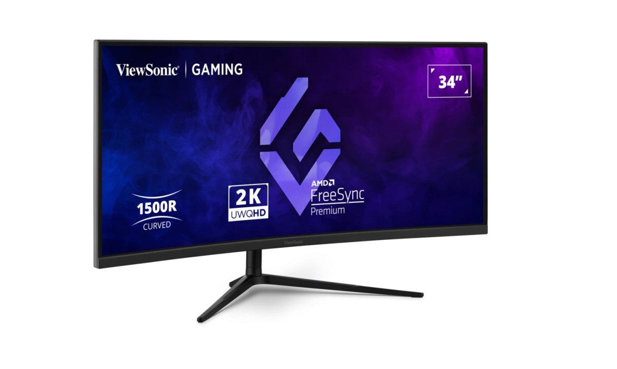 ViewSonic VX3418-2K 34" Curved Ultrawide Gaming Monitor - 3440x1440 UWQHD, 180Hz, 1ms MPRT, HDR10, FreeSync Premium, 2x HDMI, 2x DisplayPort, Built-in Speakers, VESA Mount