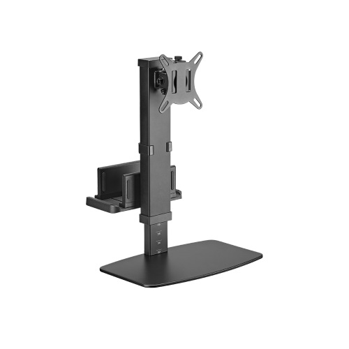 Brateck Vertical Lift Monitor Stand with Thin Client CPU Mount for 17-32 Inch Monitors, Up to 8KG, VESA 75x75 & 100x100 Compatible, Black