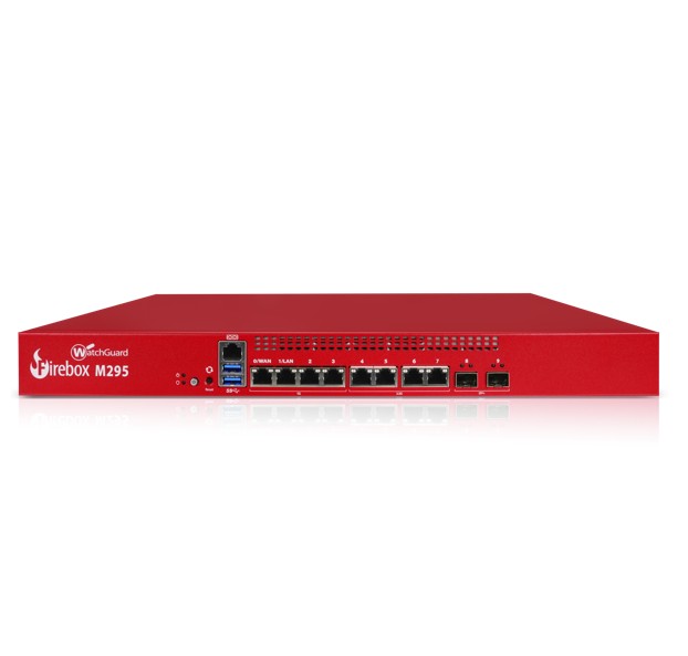 WatchGuard Firebox M295 Rackmount Security Appliance with Intel Quad-Core 2.2 GHz, 8GB DDR4, Multi-Speed 1G/2.5G/10G Network Interfaces