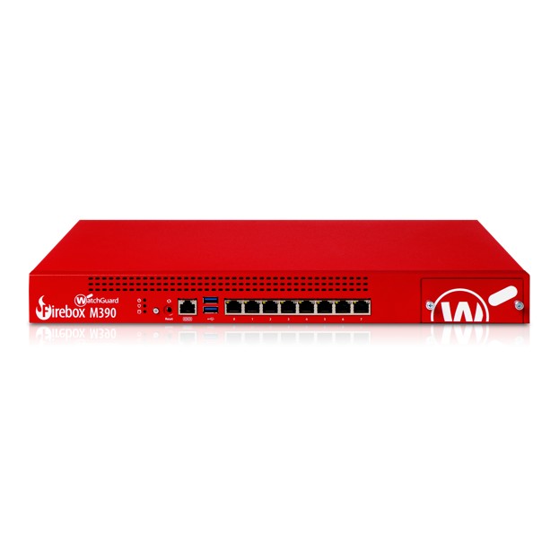 WatchGuard Firebox M390 Rack-Mount Network Security Appliance with 8x1Gb Ports, 8GB ECC RAM, 128GB M.2 Storage – License Not Included