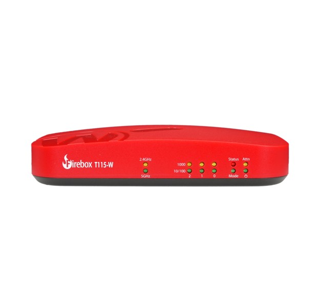 WatchGuard Firebox T115-W Network Security Appliance with Built-in Wi-Fi 7, Fanless Tabletop Design, 3x GbE Ports, 4GB DDR4 RAM, and 4GB Storage