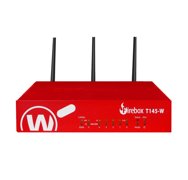 WatchGuard Firebox T145-W Wireless Network Security Appliance with Wi-Fi 7, Quad-Core ARM CPU, 10Gb SFP+ and Multiple Ethernet Ports