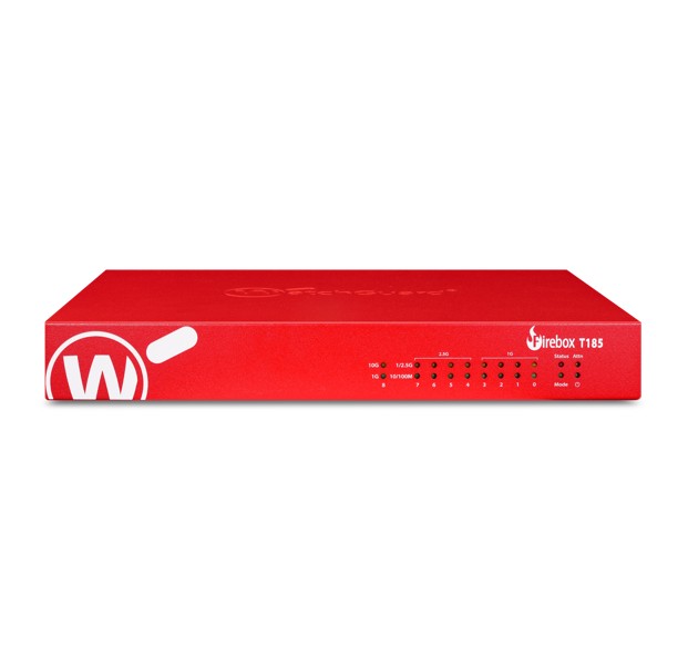WatchGuard Firebox T185 High-Performance Tabletop Firewall with Multi-Gigabit PoE+ and 10 GbE SFP+ - Appliance Only, License Not Included