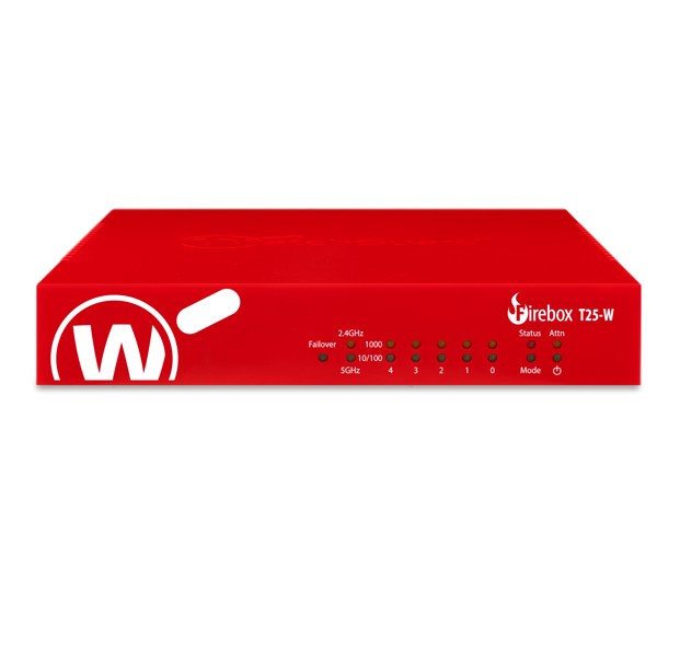 WatchGuard Firebox T25-W Wireless Tabletop Firewall Appliance with Wi-Fi 6 – Enterprise Security for Small Offices