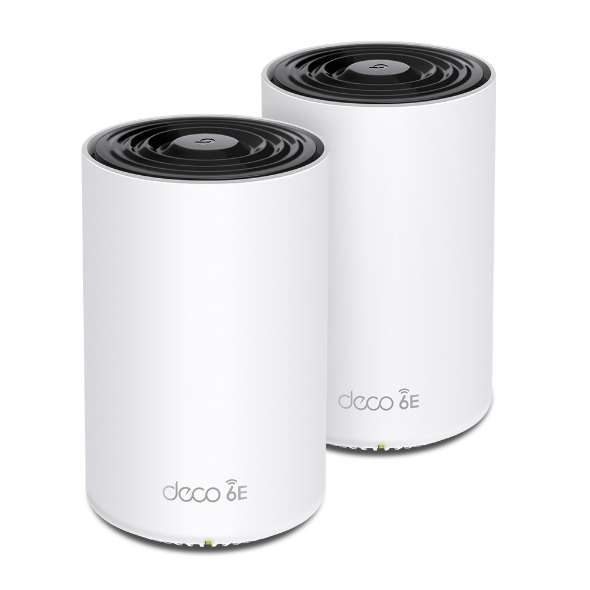 TP-Link Deco XE75 Pro 2-Pack AXE5400 Tri-Band Mesh Wi-Fi 6E System with 1.7 GHz Quad-Core CPU, 2.5 Gbps Ethernet Port, and Coverage up to 670m²