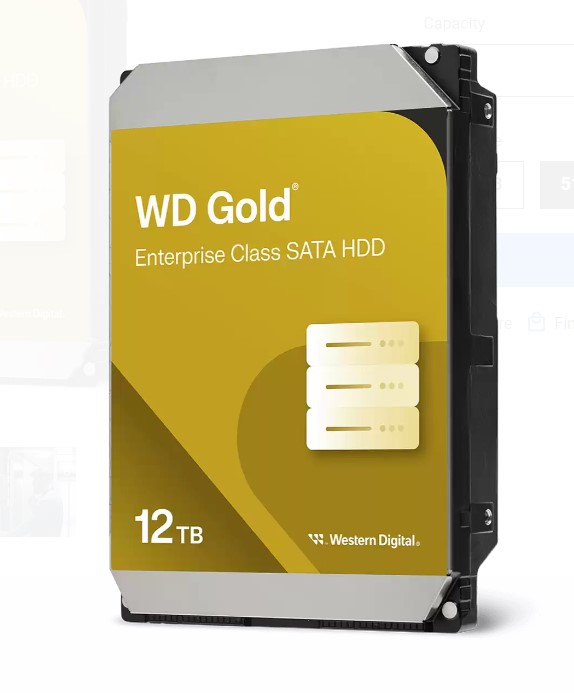 Western Digital Gold 12TB 3.5" Enterprise SATA 6 Gb/s HDD 7200 RPM 512MB Cache 5-Year Warranty