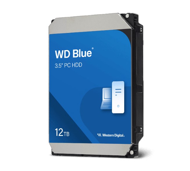Western Digital WD Blue 12TB 3.5-Inch SATA Desktop Hard Drive 7200 RPM, 512MB Cache, Up to 260MB/s, CMR, 2-Year Warranty