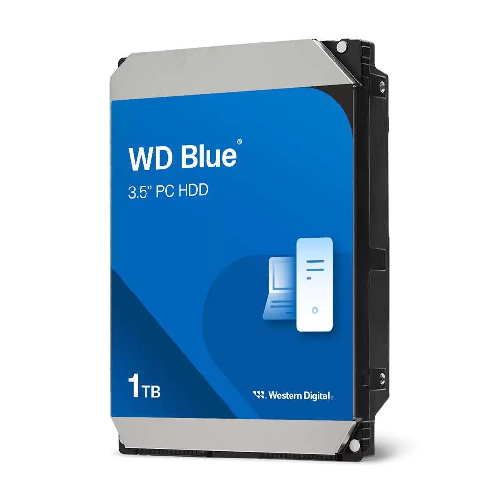 Western Digital WD Blue 1TB 3.5" SATA 6Gb/s 5400RPM HDD with 64MB Cache CMR Technology - Reliable Desktop Storage