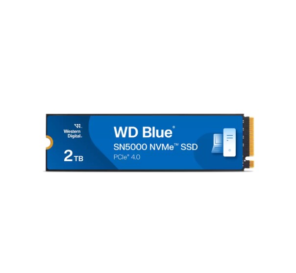 Western Digital WD Blue SN5000 2TB NVMe PCIe Gen4 x4 M.2 2280 SSD - 5150MB/s Read, 4850MB/s Write, 900 TBW Endurance, 5-Year Warranty